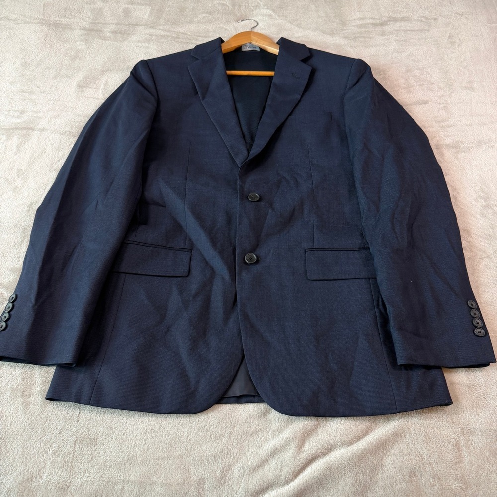 NEW Jos A Bank Traveler Tech Blazer Mens 40L Tall Navy Blue Slim Fit Wool Blend